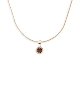 Internal Compass : Garnet Fine Diamond Cut Curb Necklace