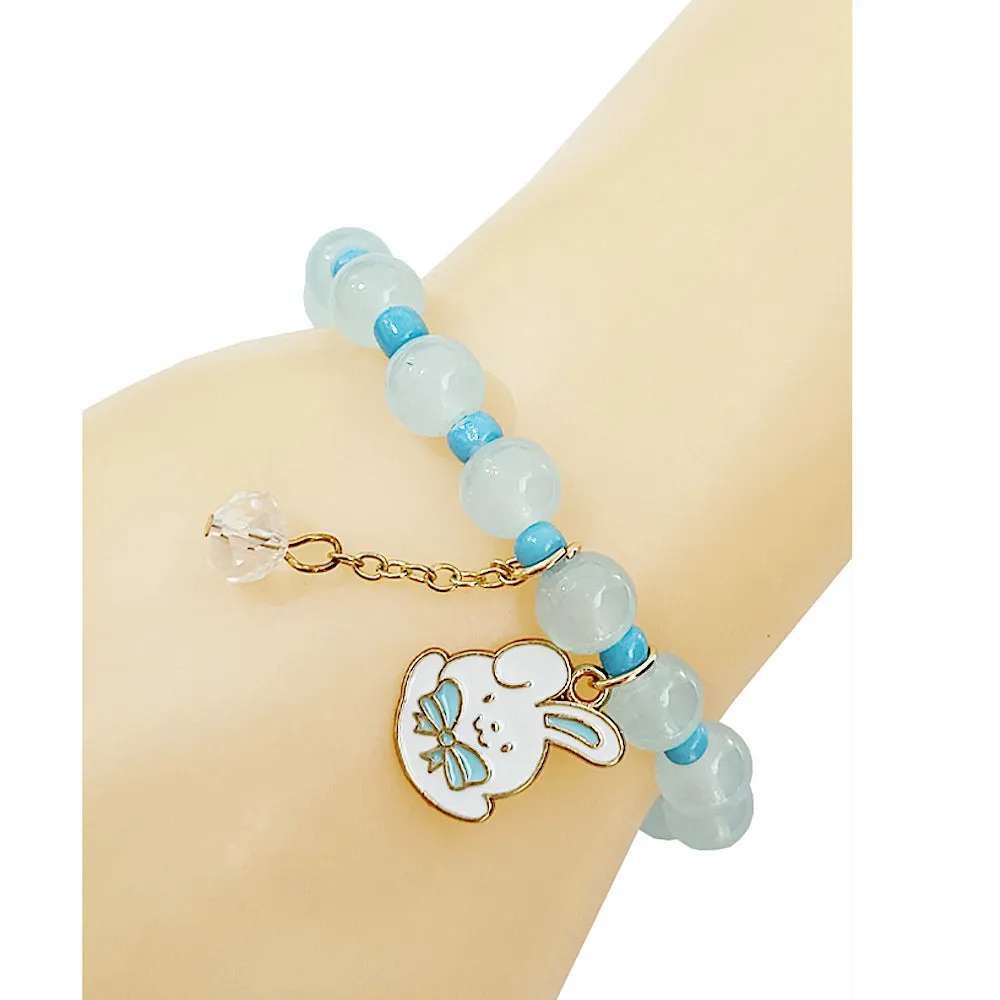 JAB47668 - Enamel Bunny Bead Bracelet