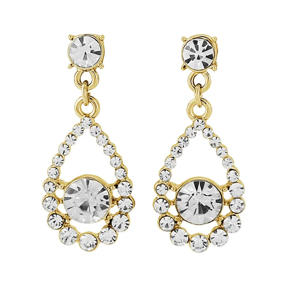 Jennie Crystal Drop Earrings - available in Silver & Gold