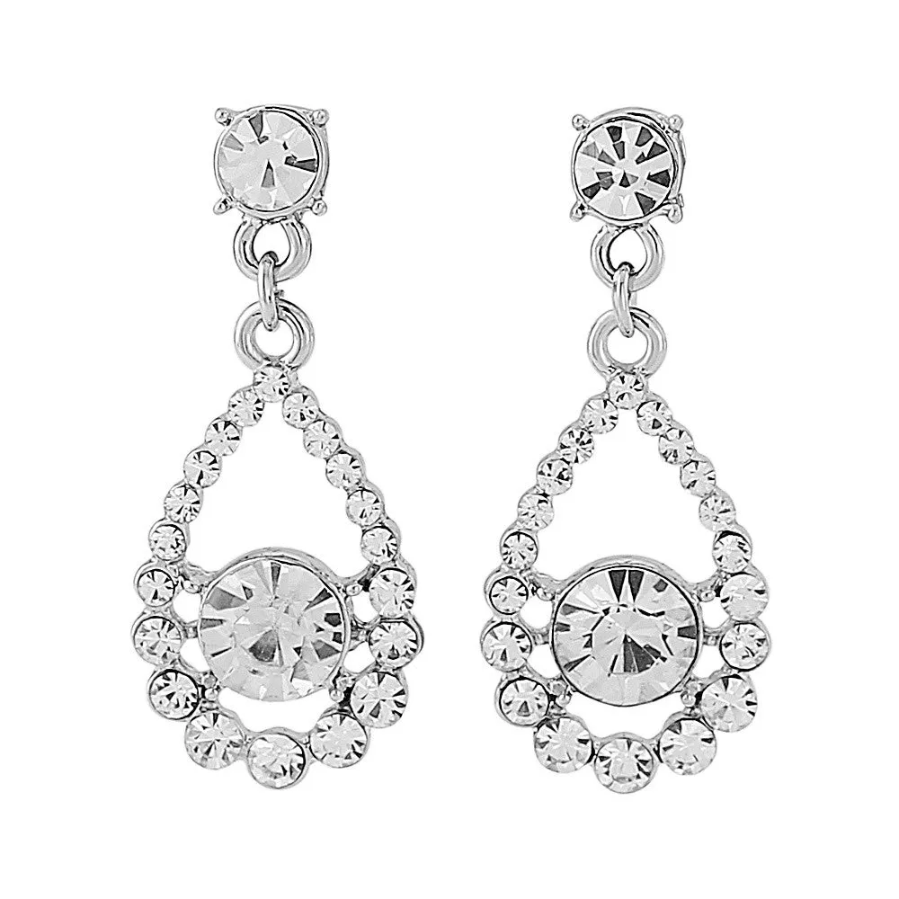 Jennie Crystal Drop Earrings - available in Silver & Gold