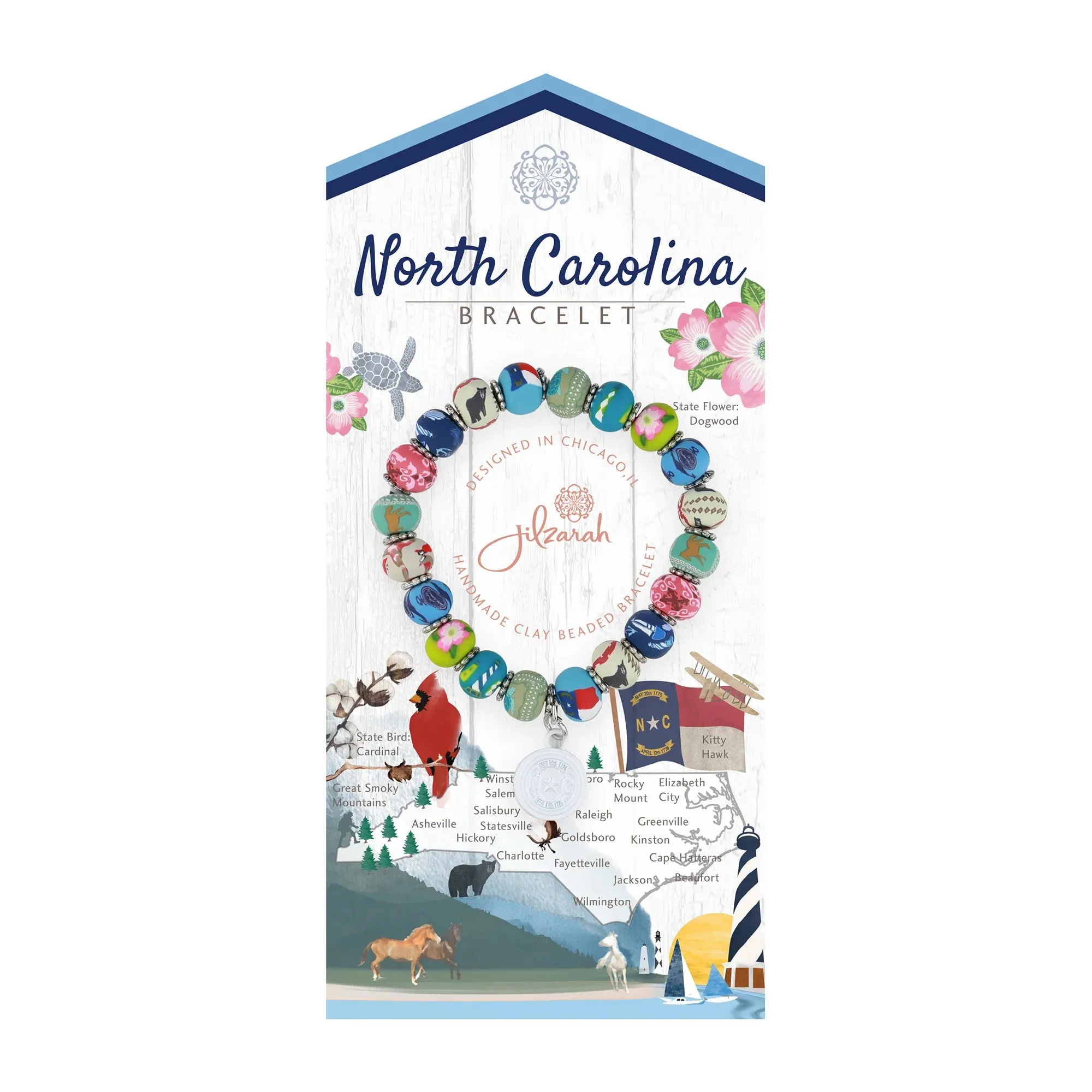 Jilzarah Places We Love Gift Bracelet - North Carolina