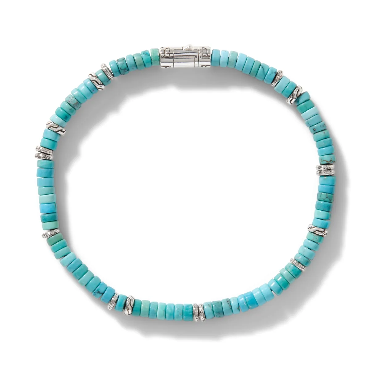 John Hardy Classic Chain Sterling Silver Heishi Turquoise Bracelet