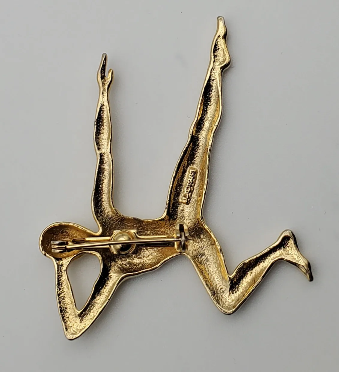 Jonette Jewelry - Vintage Gold Tone Female Dancer Brooch