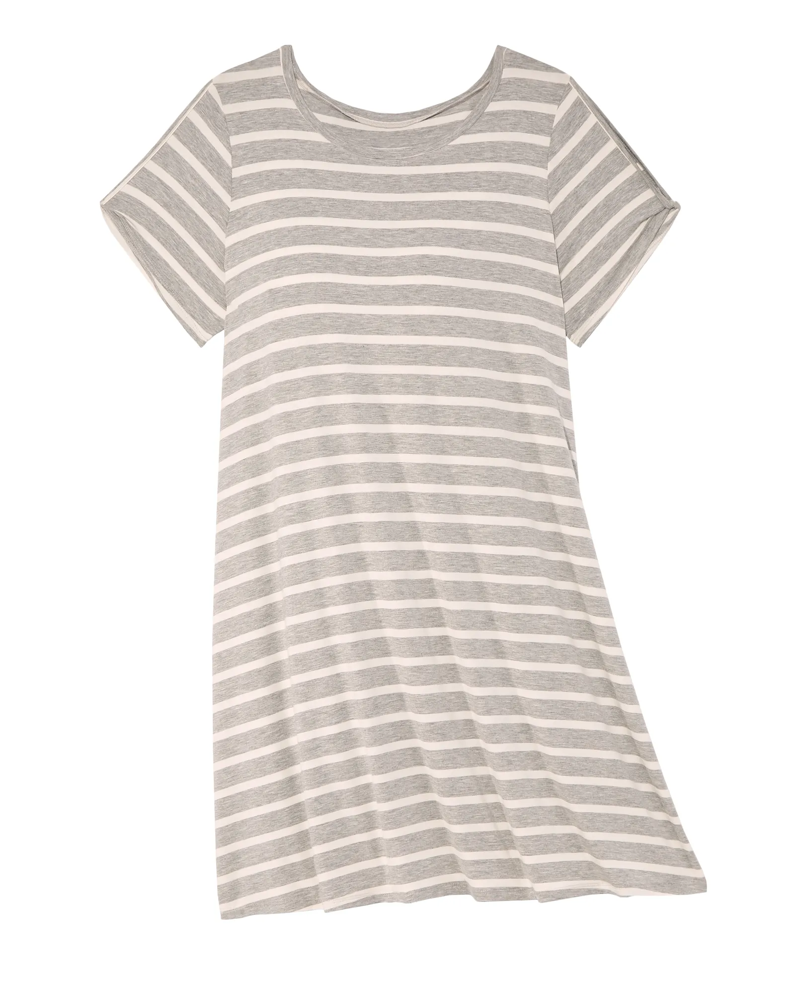 Kansas City Twist Sleeve Knit Shift Dress | Light Grey / Ivory