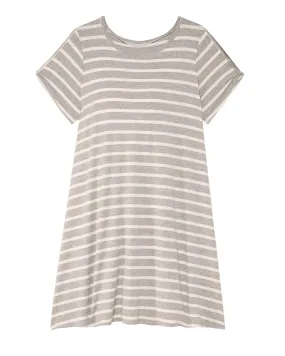 Kansas City Twist Sleeve Knit Shift Dress | Light Grey / Ivory