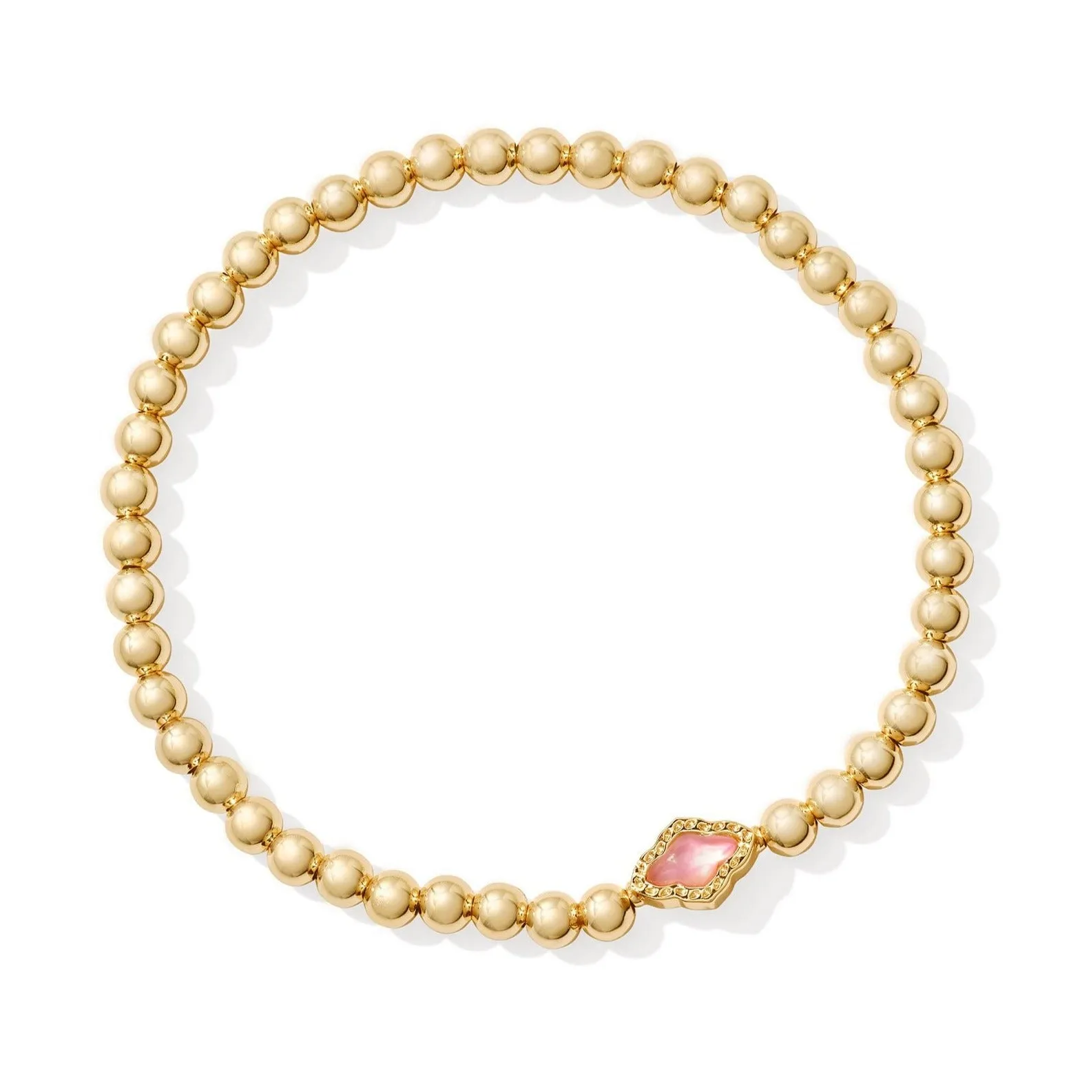 Kendra Scott | Abbie Gold Beaded Stretch Bracelet in Azalea Illusion