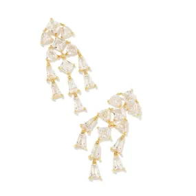 Kendra Scott | Blair Gold Jewel Statement Earrings in White Crystal