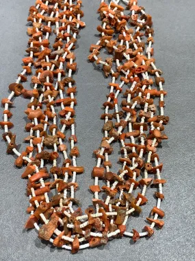 Kewa Coral & Clam Shell Necklace 7 strands