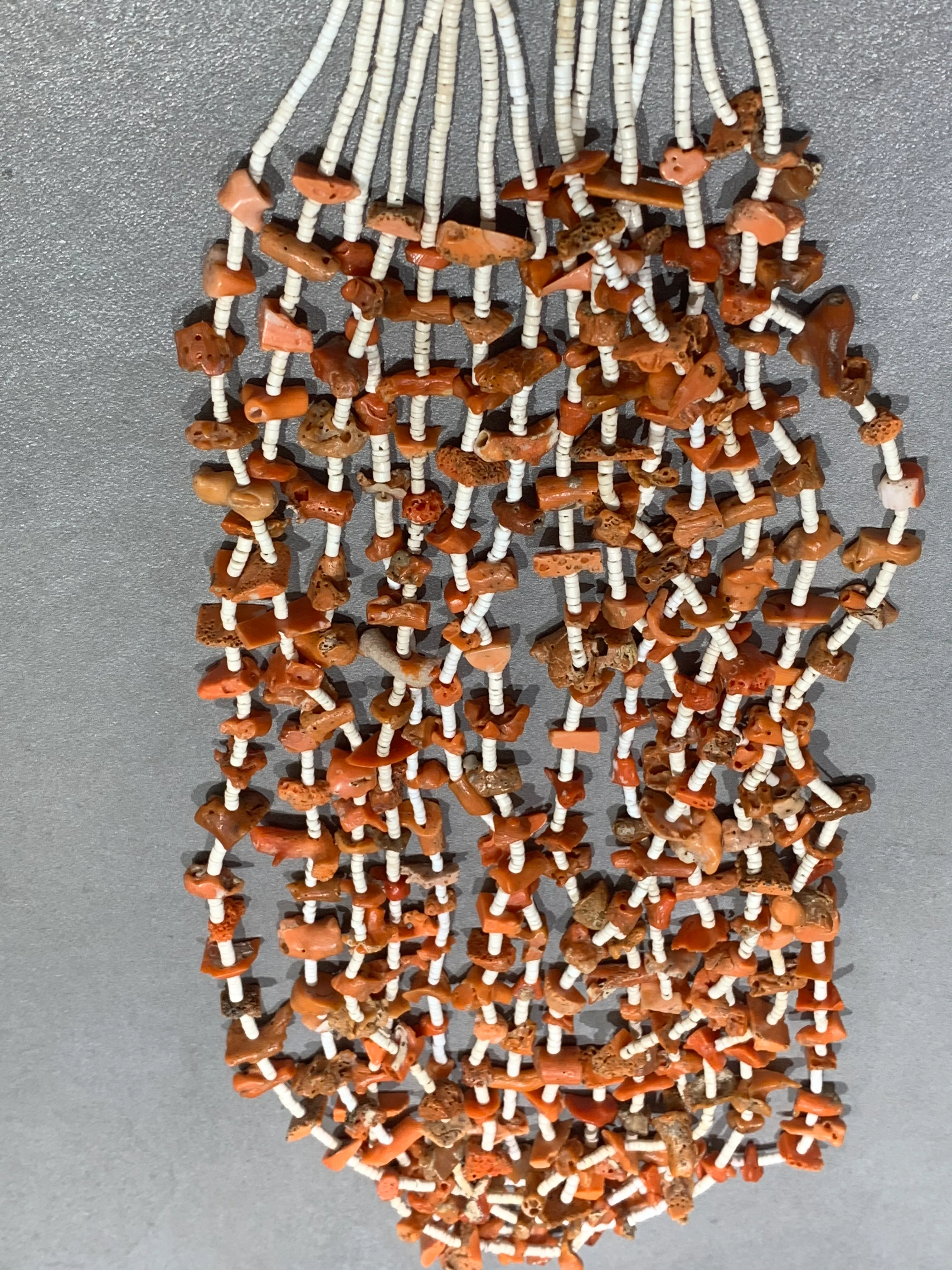 Kewa Coral & Clam Shell Necklace 7 strands