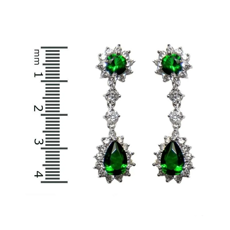 Kimmy Emerald Chandelier Earrings | 36mm