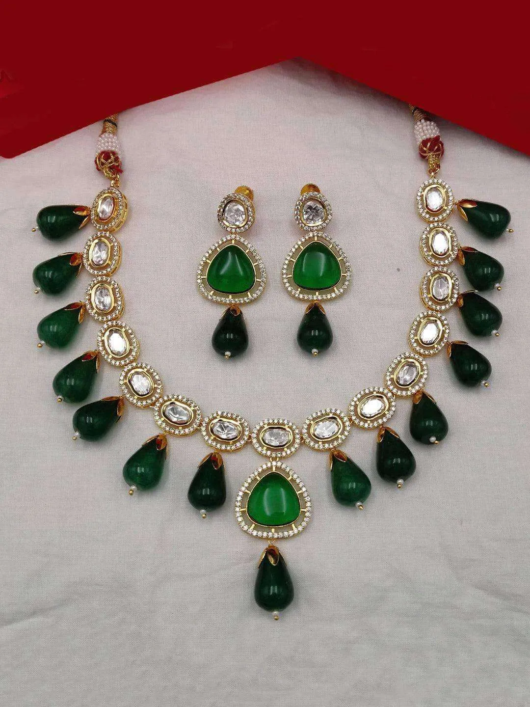 Kundan Beaded Studded Jewelry Set