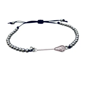 Lacrosse Adjustable Silver Beaded Charm Bracelet