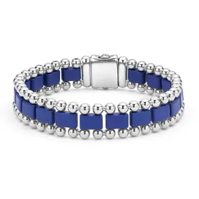 LAGOS Anthem Matte Ultramarine Ceramic Link Bracelet in Stainless Steel