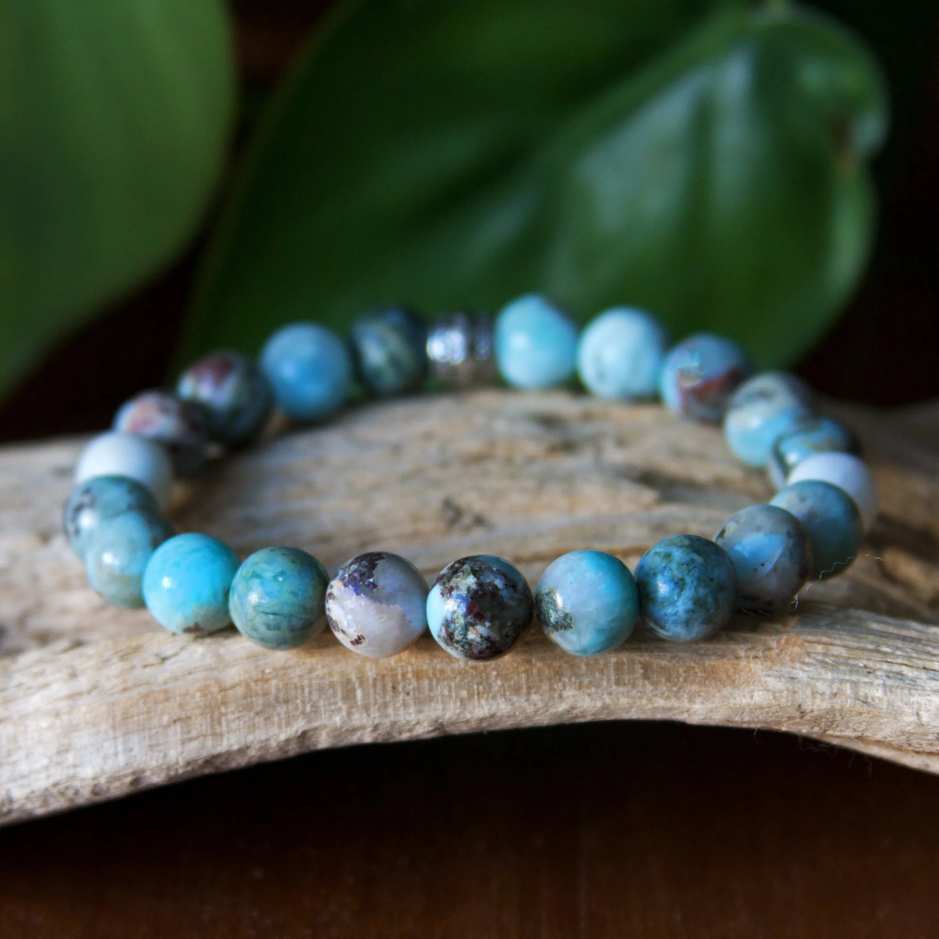 Larimar Beaded Stretch Bracelet