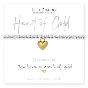 Life Charms - Have A Heart Of Gold Plated Bracelet