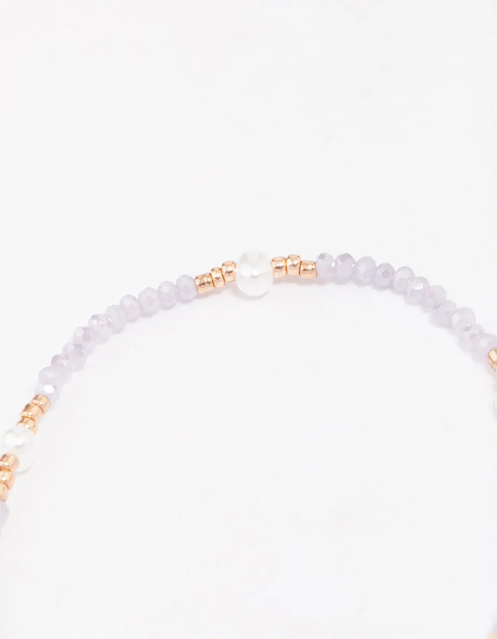 Lilac Beaded & Pearl Bracelet