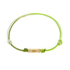 Lips Slim Tube with White Diamonds on a Green Ombre Cord Bracelet