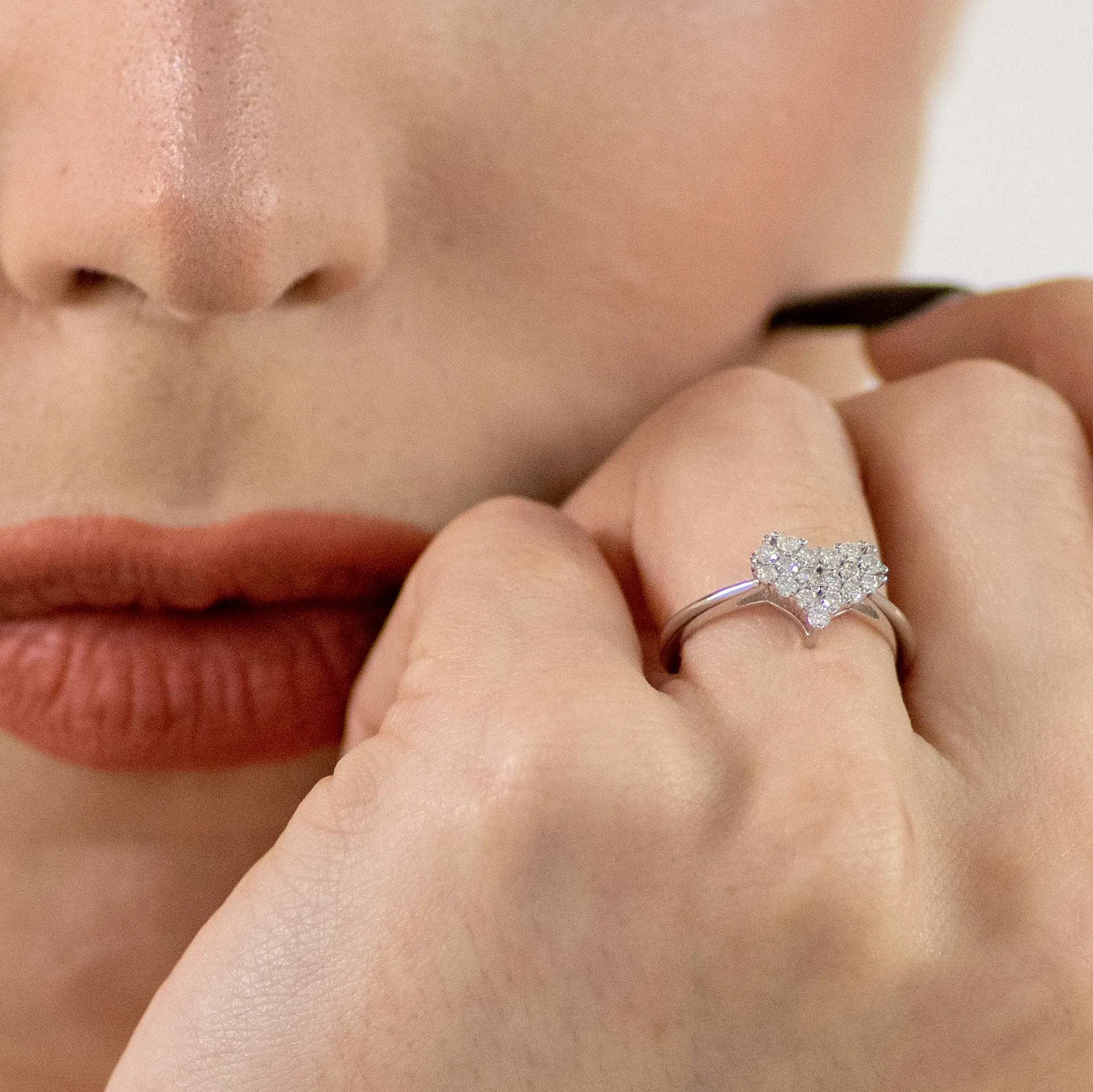 Love Moissanite Ring in Sterling Silver