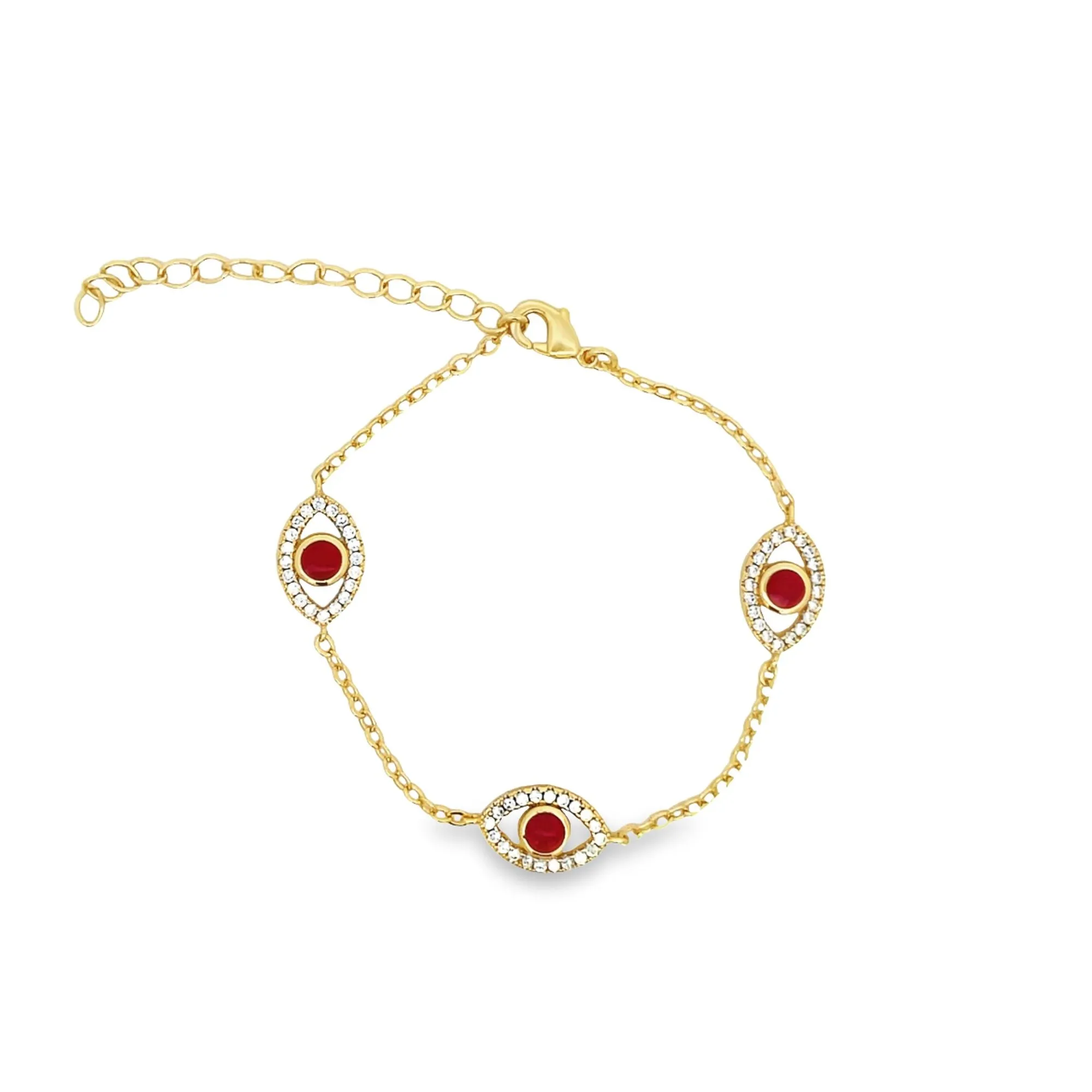 Lucky Eye CZ Cable Chain Bracelet (I228)