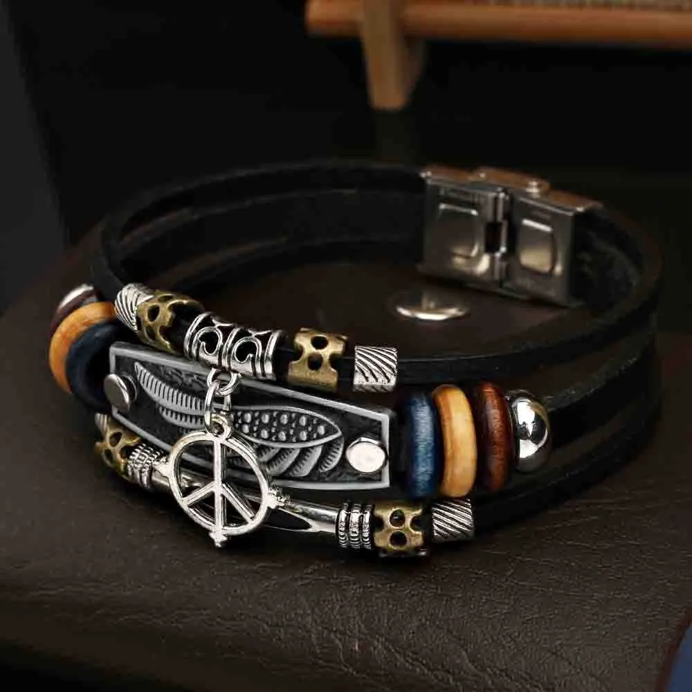 Man's hand woven Beaded Bracelet