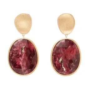 Marco Bicego 18K Yellow Gold Lunaria Double Drop Thulite Earrings