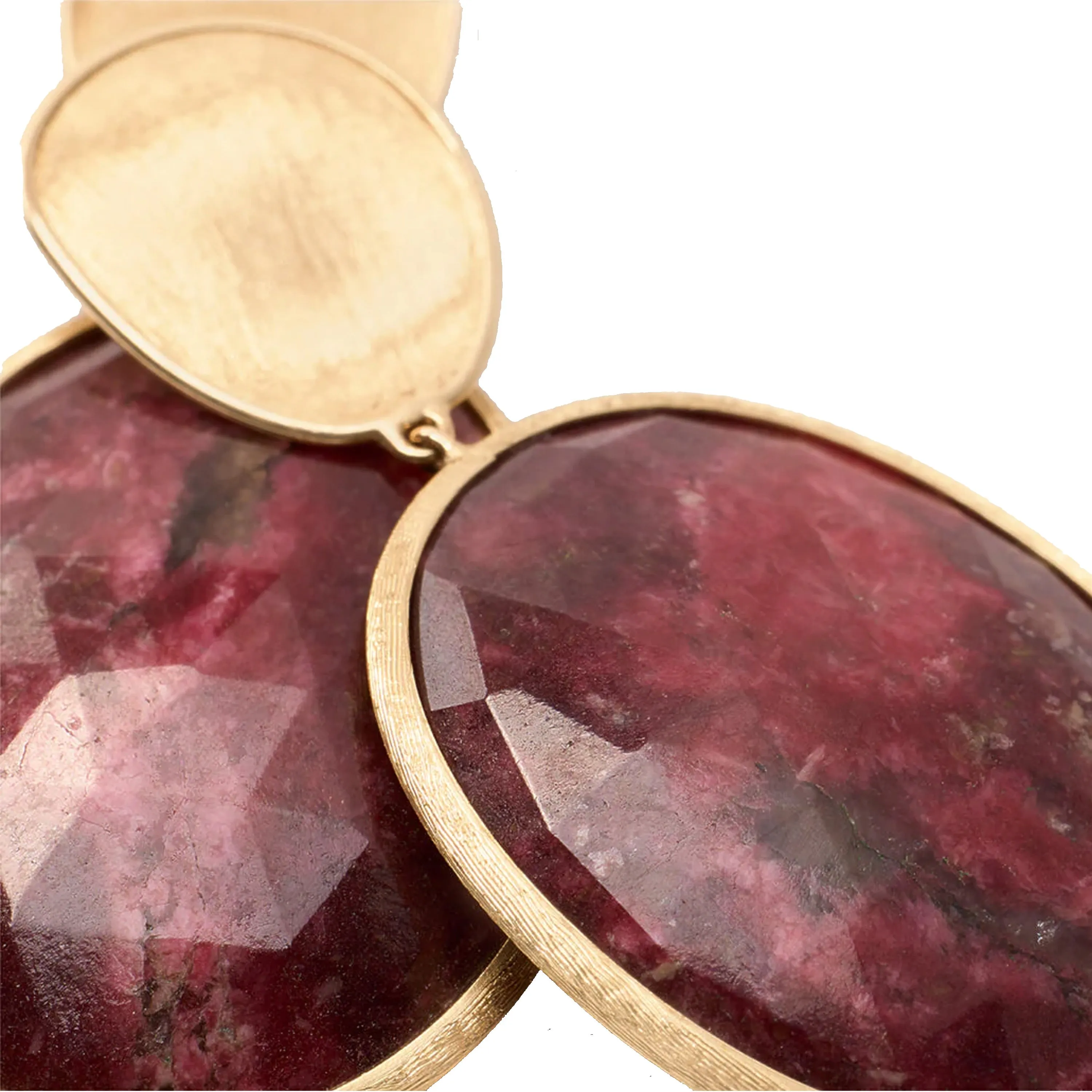 Marco Bicego 18K Yellow Gold Lunaria Double Drop Thulite Earrings