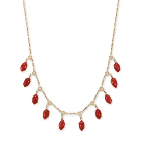 MARQUISE CORAL   DIAMOND SHAKER NECKLACE