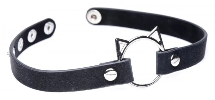 Master Series Slim Kinky Kitty Ring Choker