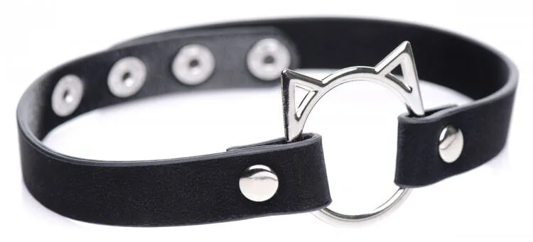 Master Series Slim Kinky Kitty Ring Choker