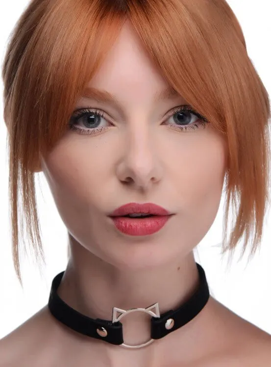 Master Series Slim Kinky Kitty Ring Choker