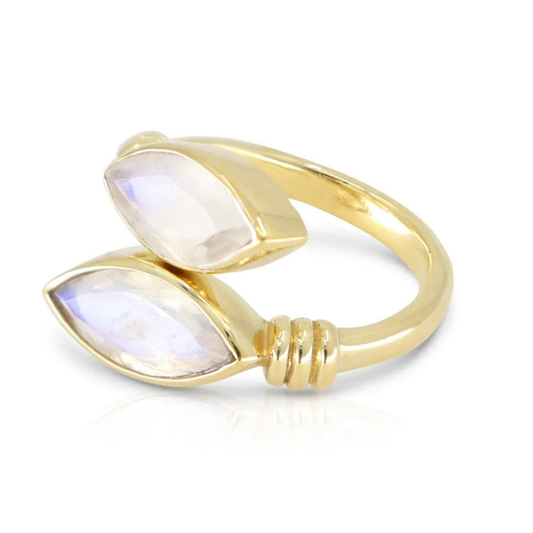 Medusa Moonstone Gold Ring