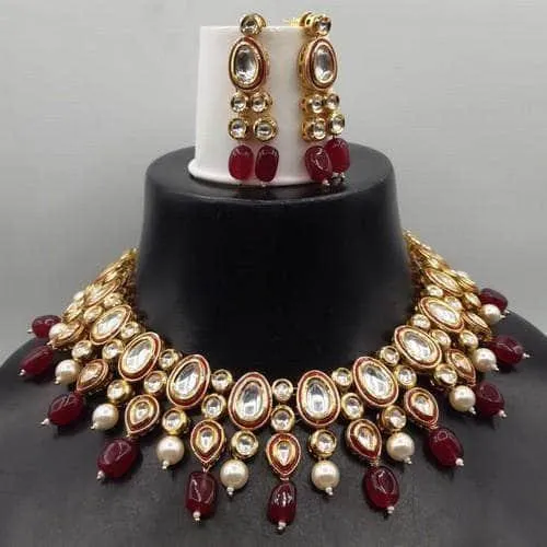 Meena Kundan Peach Set