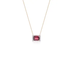 Meher Garnet and Diamond Necklace in 14K Gold