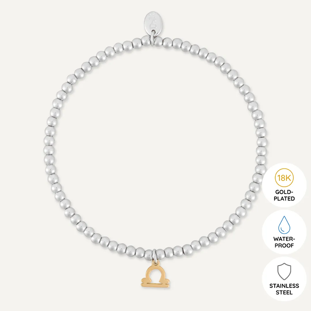 Memories: "LIBRA" | The Scales Bracelet | White Gold & 18K Gold-Plated