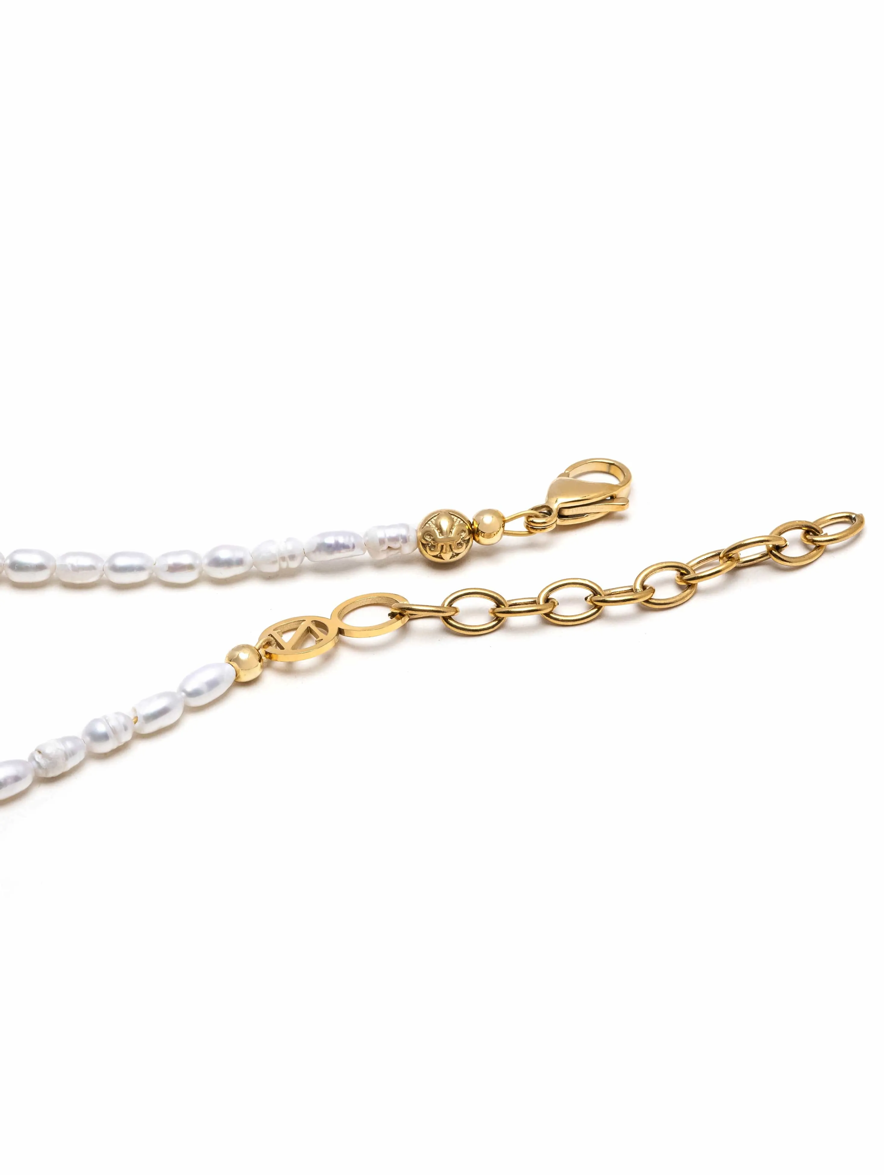 Men's Mini Pearl Choker with Cross