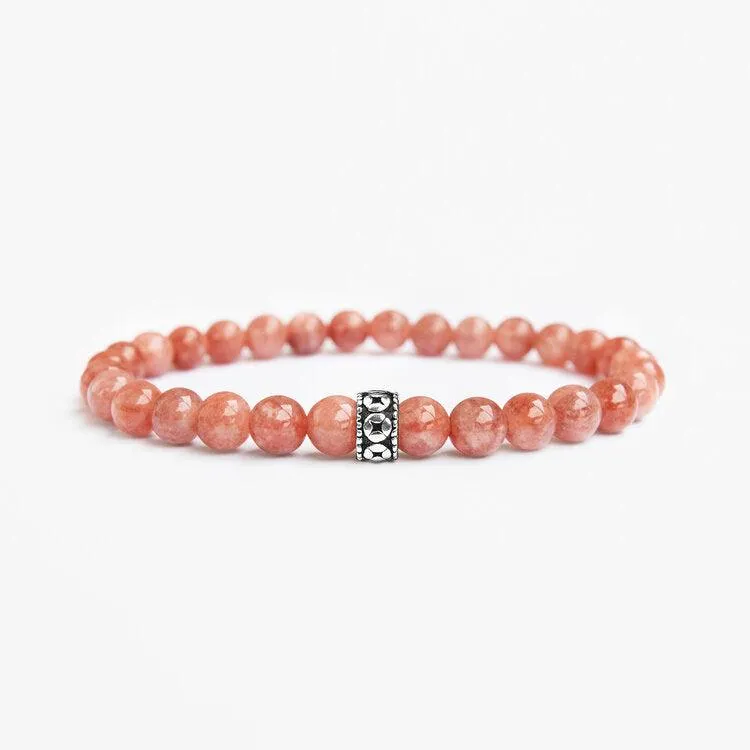 Men's Sunstone Gemstone Bracelet 6mm