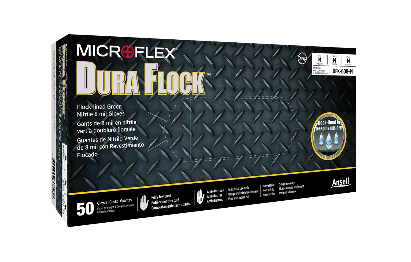 Microflex - Dura Flock - Nitrile Gloves - CASE