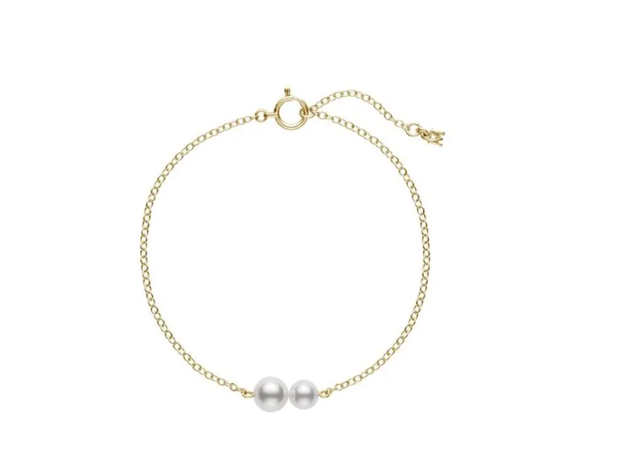 Mikimoto A  Akoya Pearl Cluster Station Bracelet