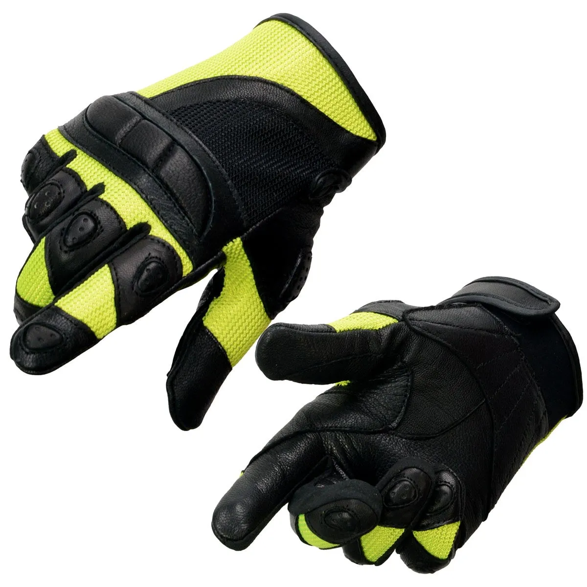 Milwaukee Leather MG7740 Women's Black Leather and Neon Green Mesh