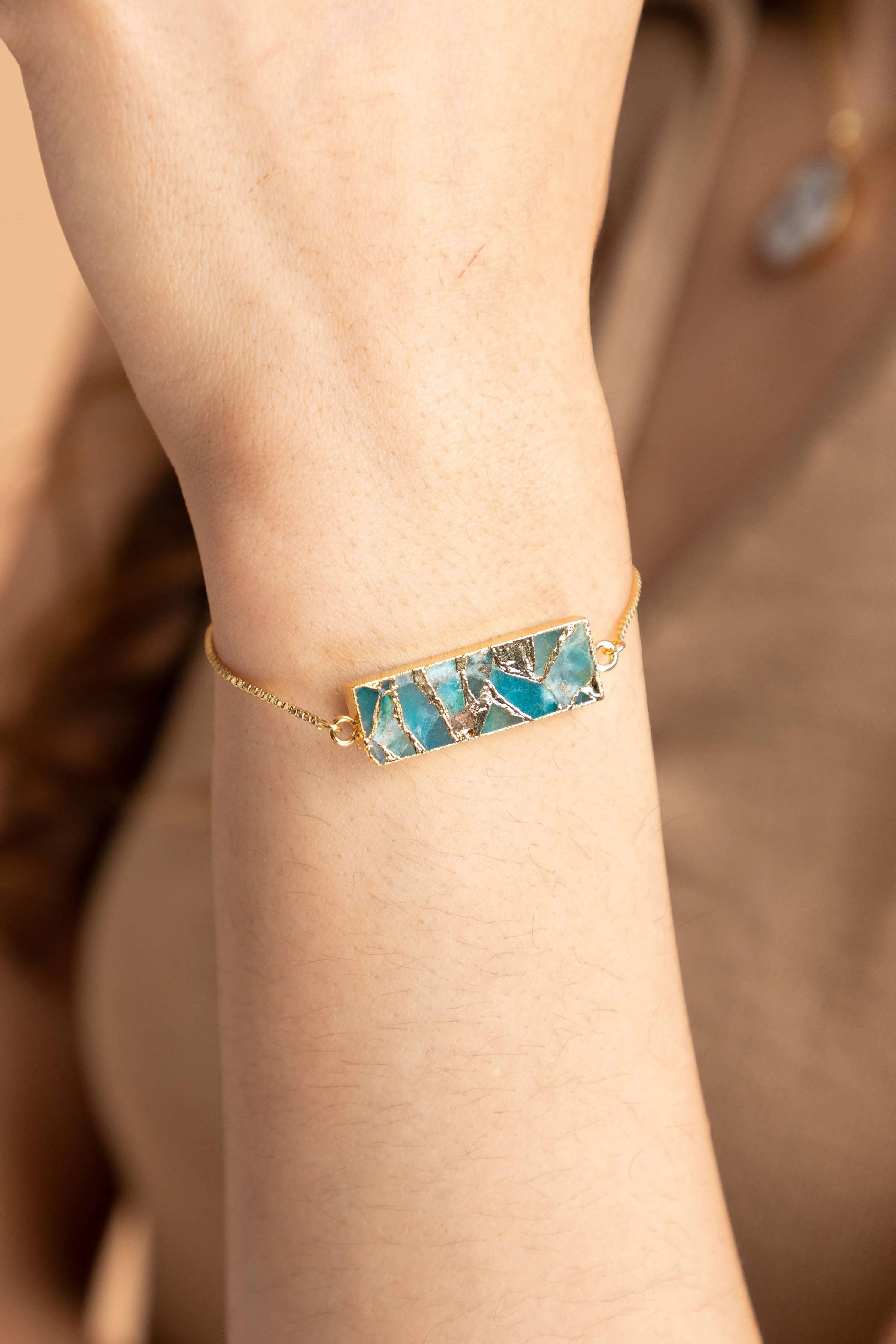 Mojave Gemstone & Gold Adjustable Bracelet