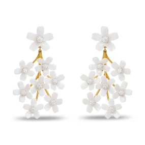 MOTHER OF PEARL GARDEN BOUQUET CHANDELIER EARRINGS