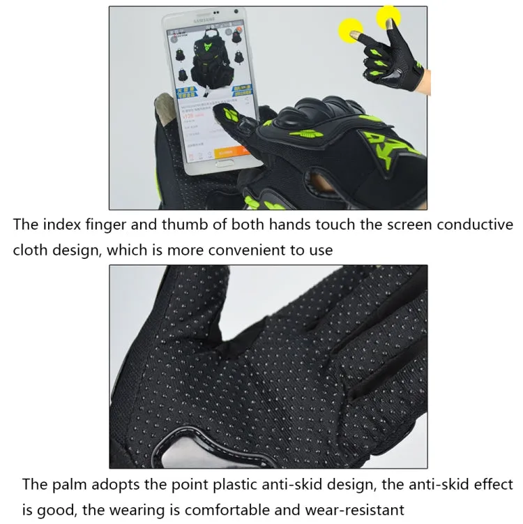 MOTOCENTRIC 13-MC-010 Touch Screen Motorcycle Breathable Gloves, Specification: M(Green)