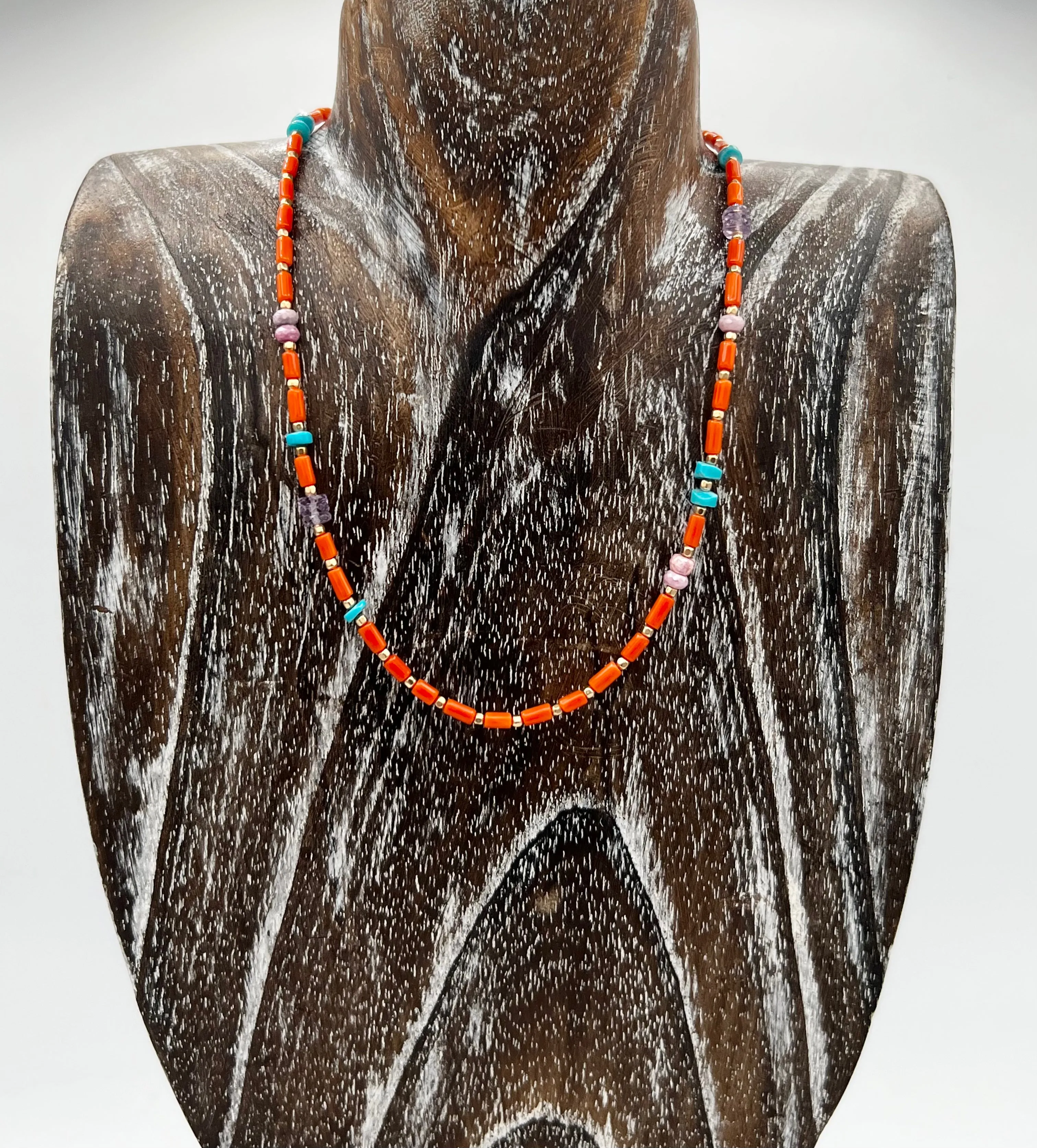 Multi Stone Bead Necklace