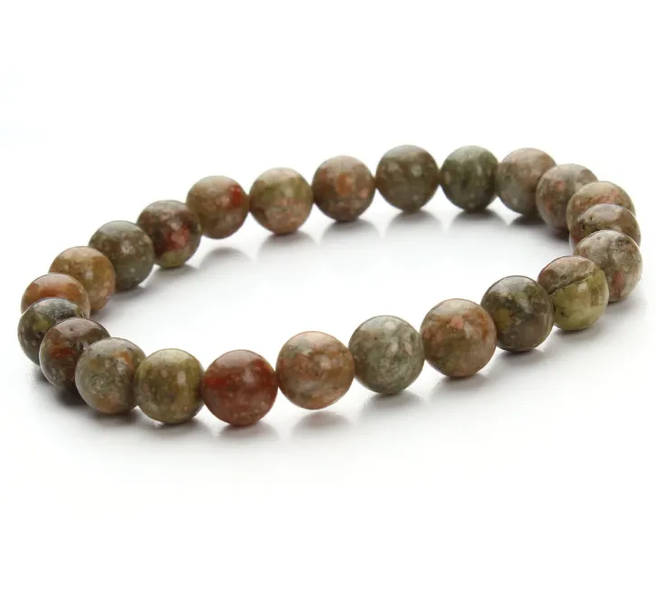 Multicolored Aventurine Blue Round Sandstone beaded bracelets for women