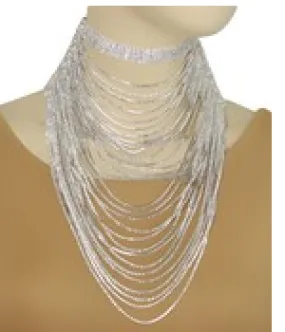 Mutli Layer Crystal Chain Choker