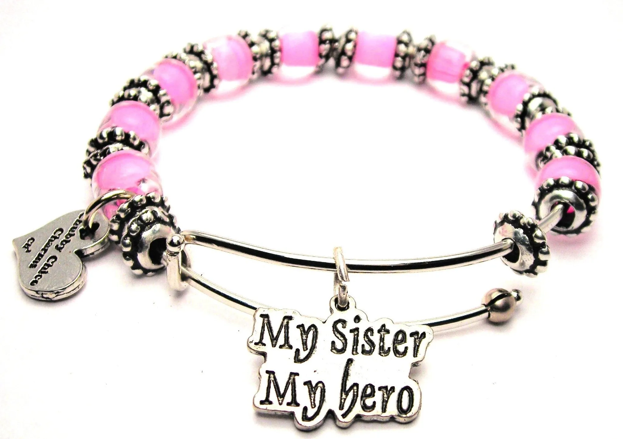 My Sister My Hero 9mm Glass Beaded Single Bracelet