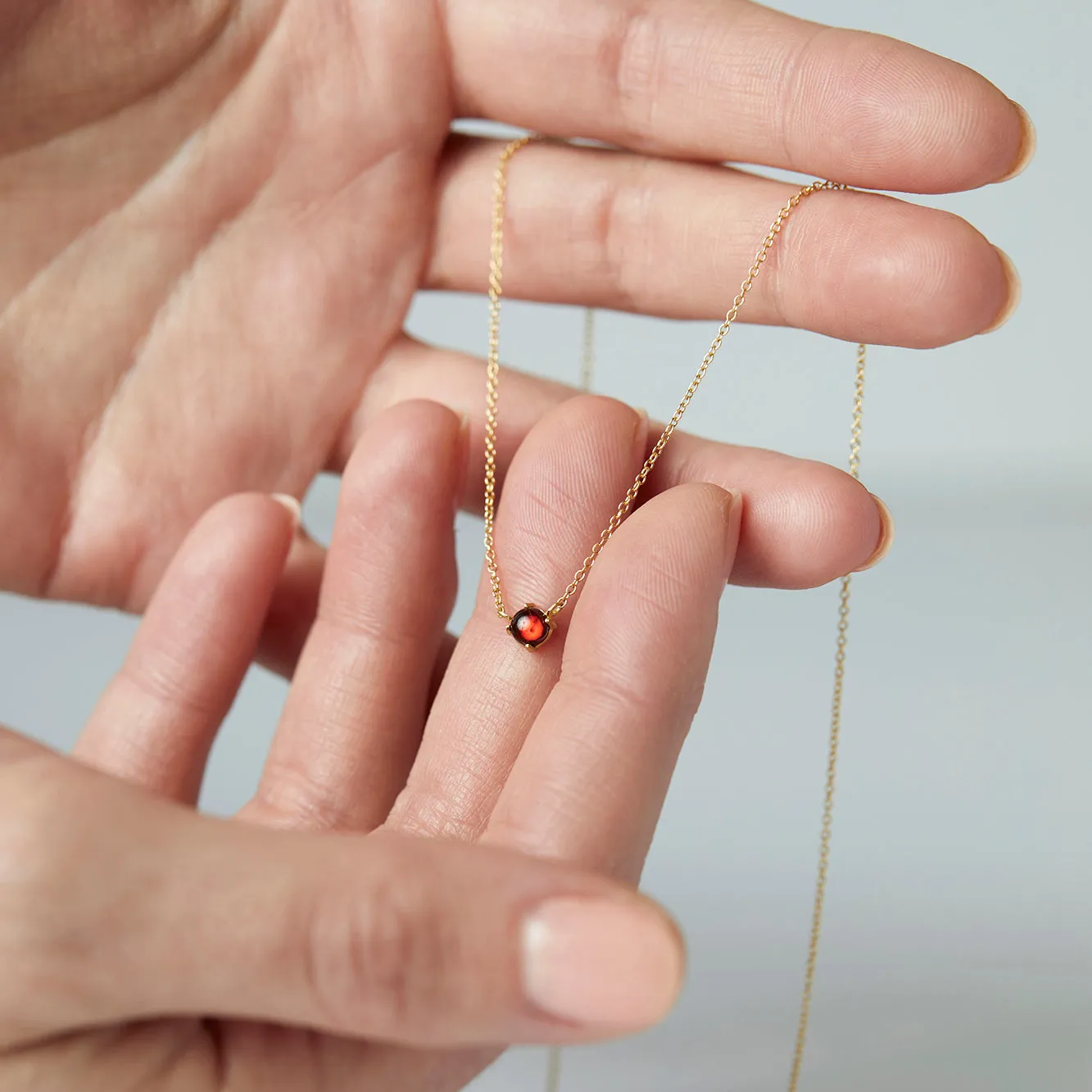 N5804GN | Garnet Wisp Necklace