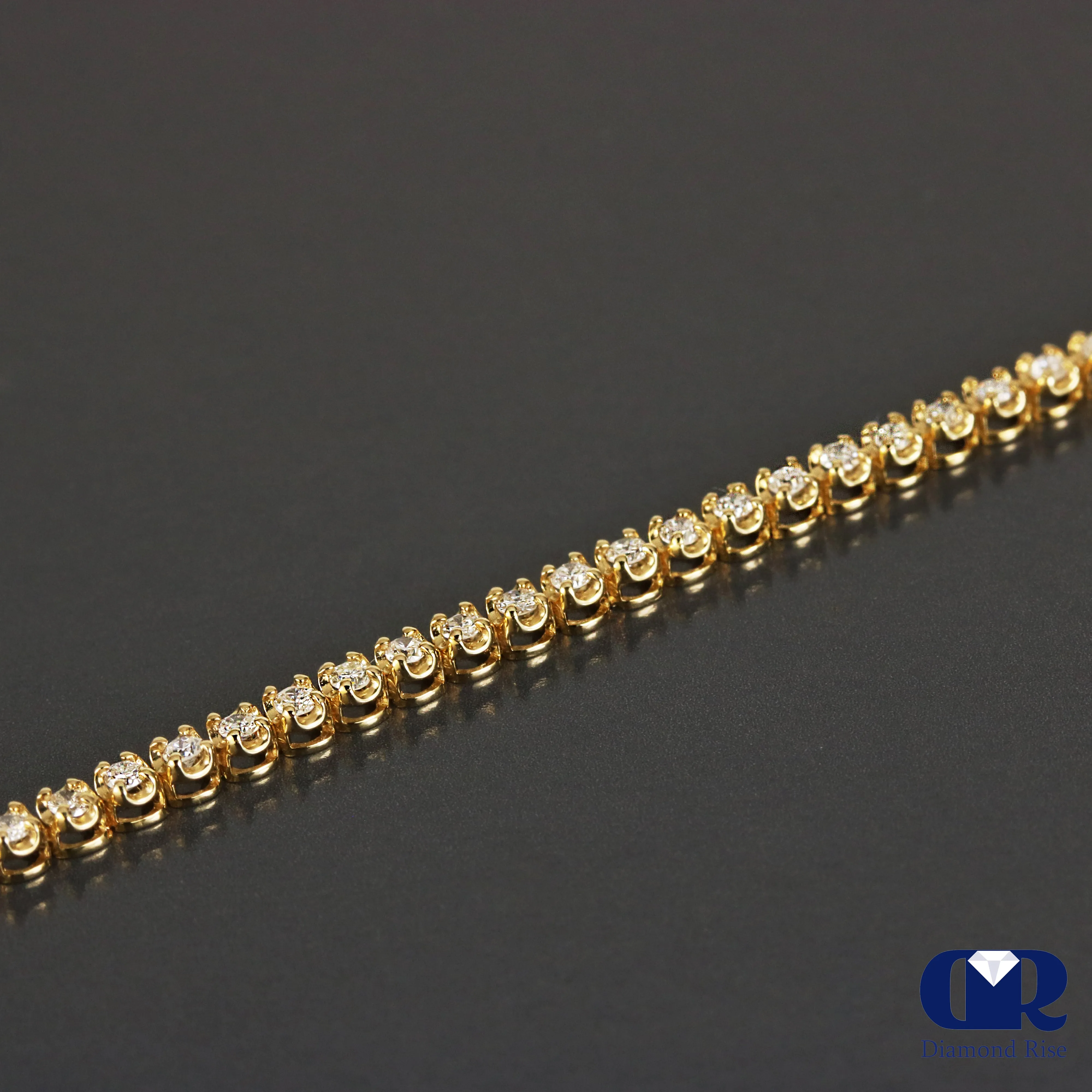 Natural 1.00 Carat Diamond Tennis Bracelet 14K Yellow Gold