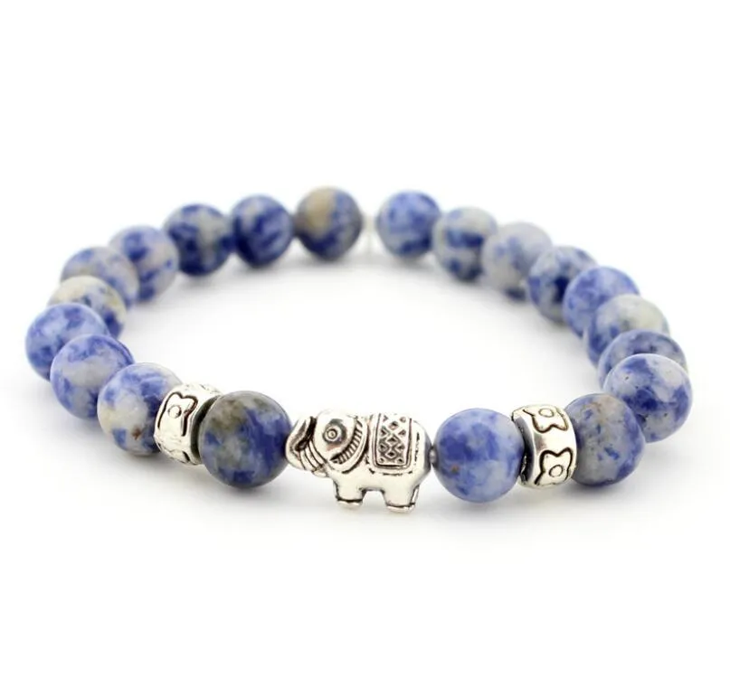 Natural Stone Elephant Bracelet