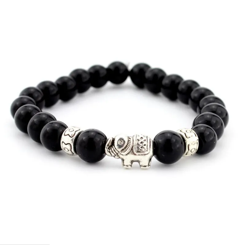 Natural Stone Elephant Bracelet